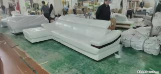 【大厂仿真皮沙发】实木框架，高回弹海绵45密度。全新包装，质量非常好，3.6米右贵妃 - 巴中28生活网 bazhong.28life.com